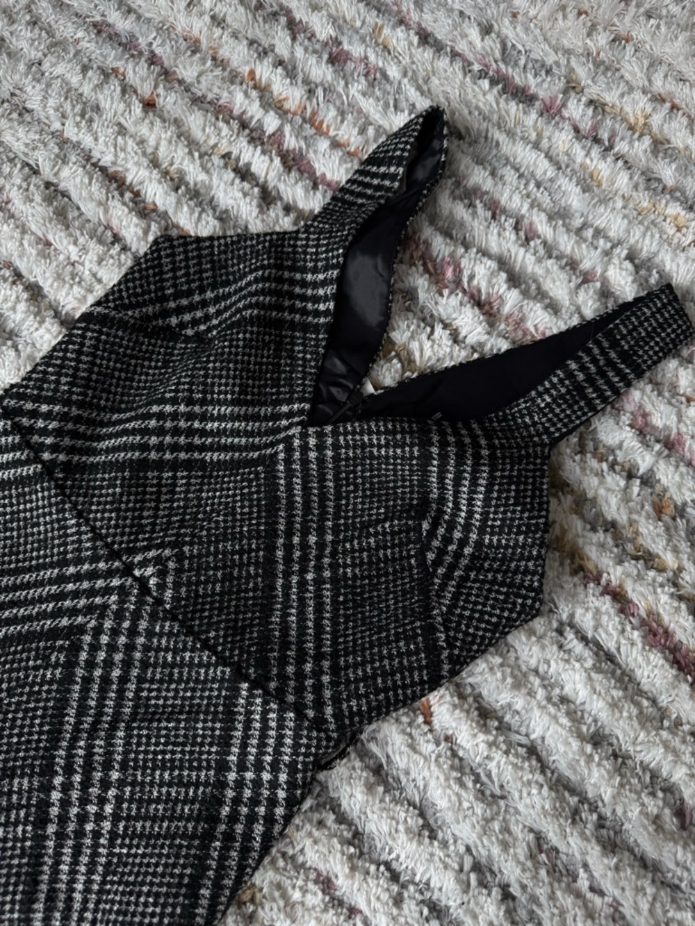 Mango - Black & White Plaid Sleeveless Dress